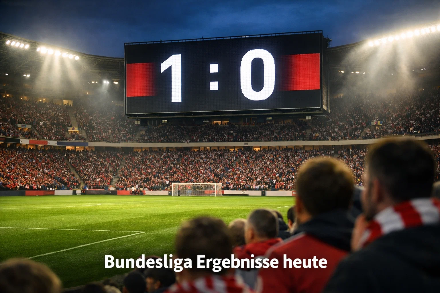 Bundesliga-Ergebnisse heute – Anzeigetafel im vollen Stadion am Spieltag